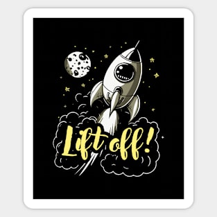 Lift Off! || Rocket Flying into Space Sticker